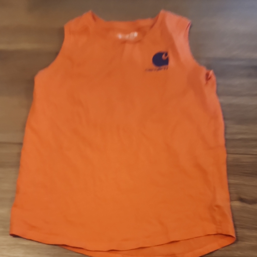 Carhartt Bright Coral  Kids Tank with Chest Logo